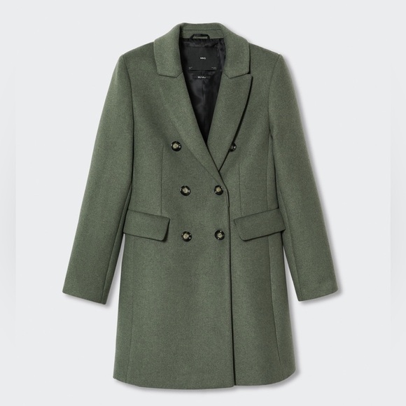 NEW Mango Wool Blend Double-Breasted Coat, Size XS - Picture 7 of 14